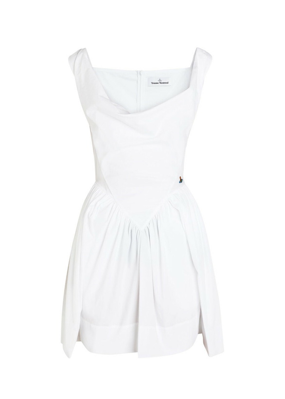 Photo: Vivienne Westwood Mini Sunday Draped Cotton-poplin Mini Dress White