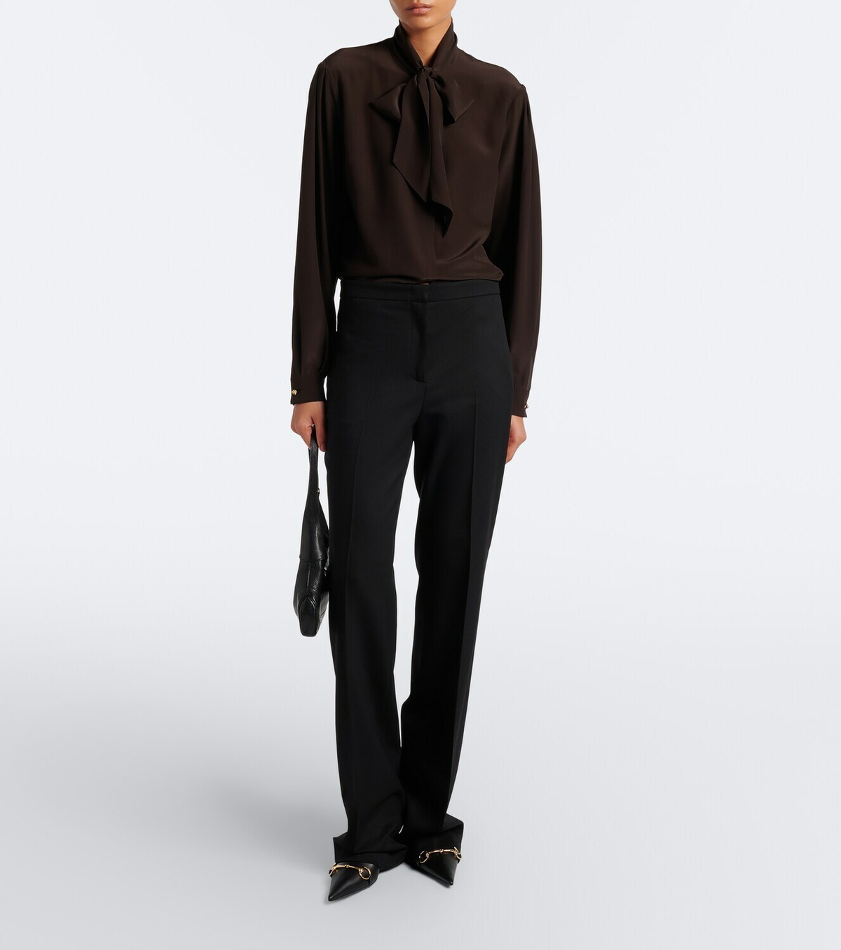 Gucci Tie-neck silk shirt
