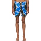 Amiri Blue Hearts Tie-Dye Swim Shorts
