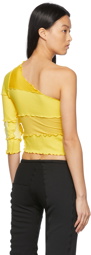 Sherris Yellow One-Shoulder Patch Shirt