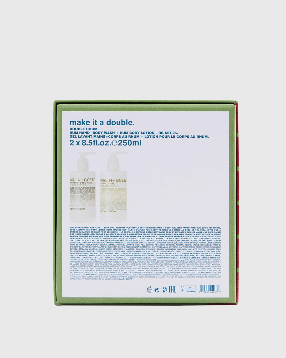 Malin + Goetz Make it a double Multi-color Mens Face & Body/Perfume & Fragrance