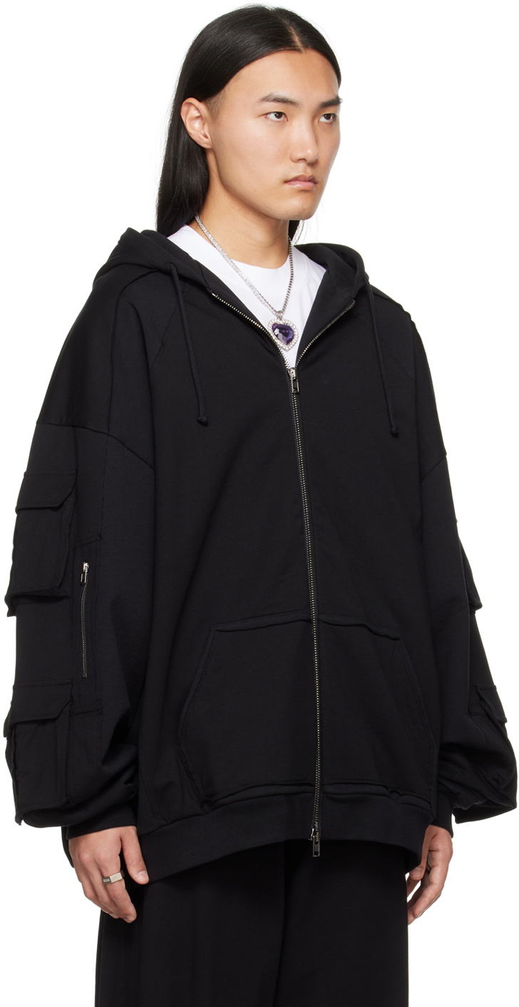 【VETEMENTS】ブラック Make Earth Cool Again フーディ VETEMENTS Black Cargo Pocket Hoodie Vetements