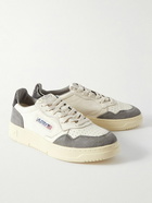 Autry - Medalist Suede-Trimmed Leather Sneakers - Neutrals