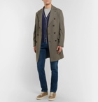 Brunello Cucinelli - Contrast-Tipped Wool and Cashmere-Blend Cardigan - Navy