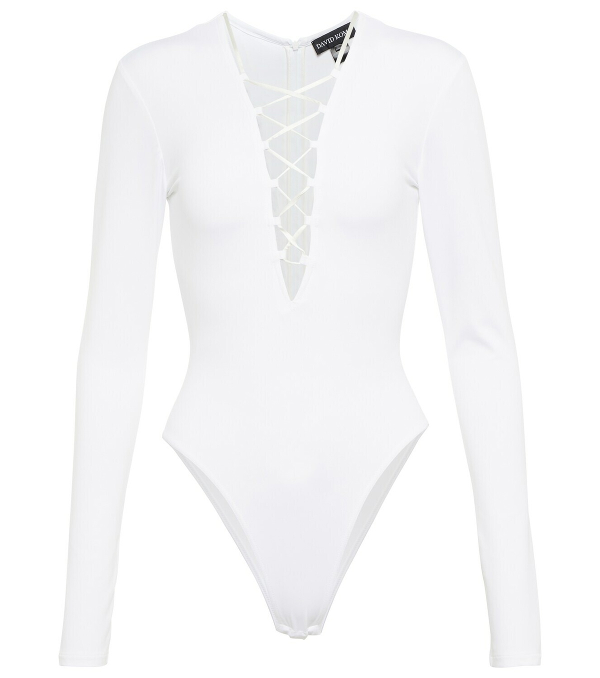 David Koma Lace-detail V-neck bodysuit David Koma