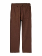 MILES LEON - Garden Straight-Leg Cotton-Canvas Trousers - Brown