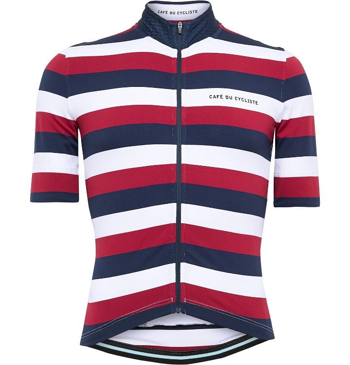 Photo: Cafe du Cycliste - Striped Cycling Jersey - Red