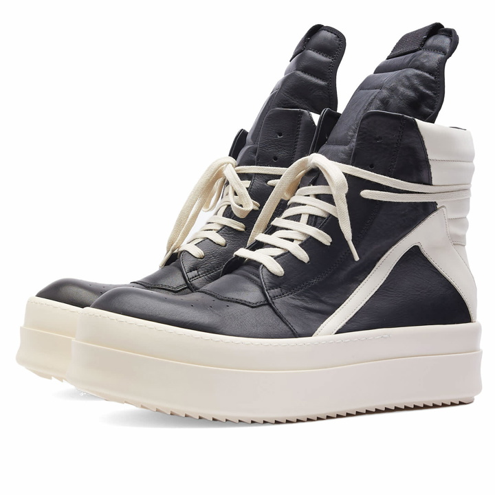 Photo: Rick Owens Men's Bumper Geobasket Sneakers in Black/Milk