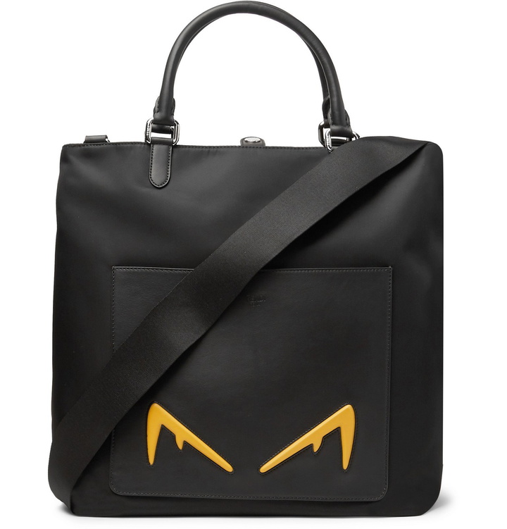 Photo: Fendi - Leather-Trimmed Nylon Tote Bag - Black