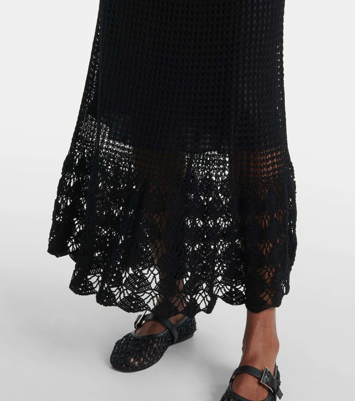 Nili Lotan Yoko crochet cotton midi dress