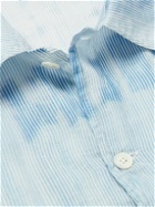 Our Legacy - Printed Striped Cotton-Blend Shirt - Blue