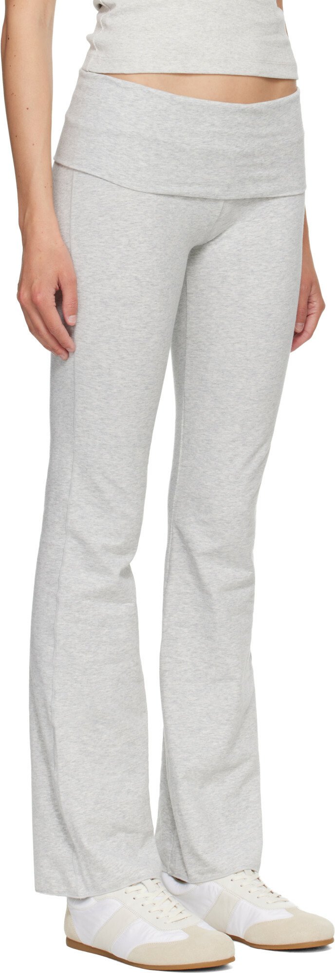 SKIMS Gray Cotton Jersey Foldover Lounge Pants