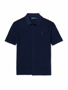 Polo Ralph Lauren - Logo-Embroidered Textured Cotton and Linen-Blend Shirt - Blue