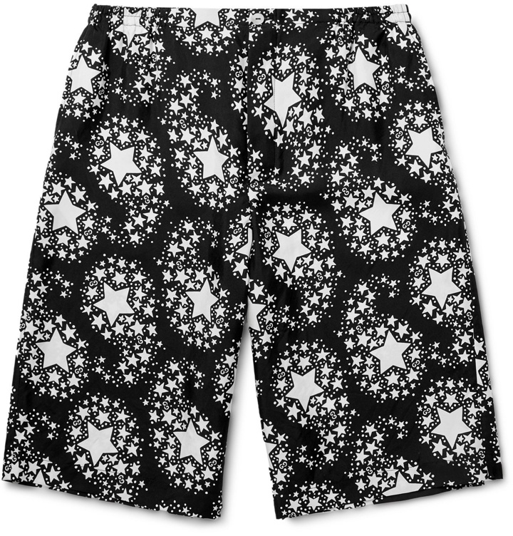 Photo: Gucci - Wide-Leg Printed Silk-Twill Bermuda Shorts - Black