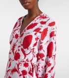 Heidi Klein Evia floral ruffled linen wrap dress
