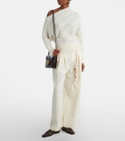 Xu Zhi Cable-knit one-shoulder sweater