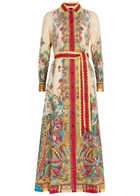 Etro Printed Belted Cotton-poplin Midi Shirt Dress Multicoloured