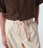 Commas Linen-blend twill Bermuda shorts