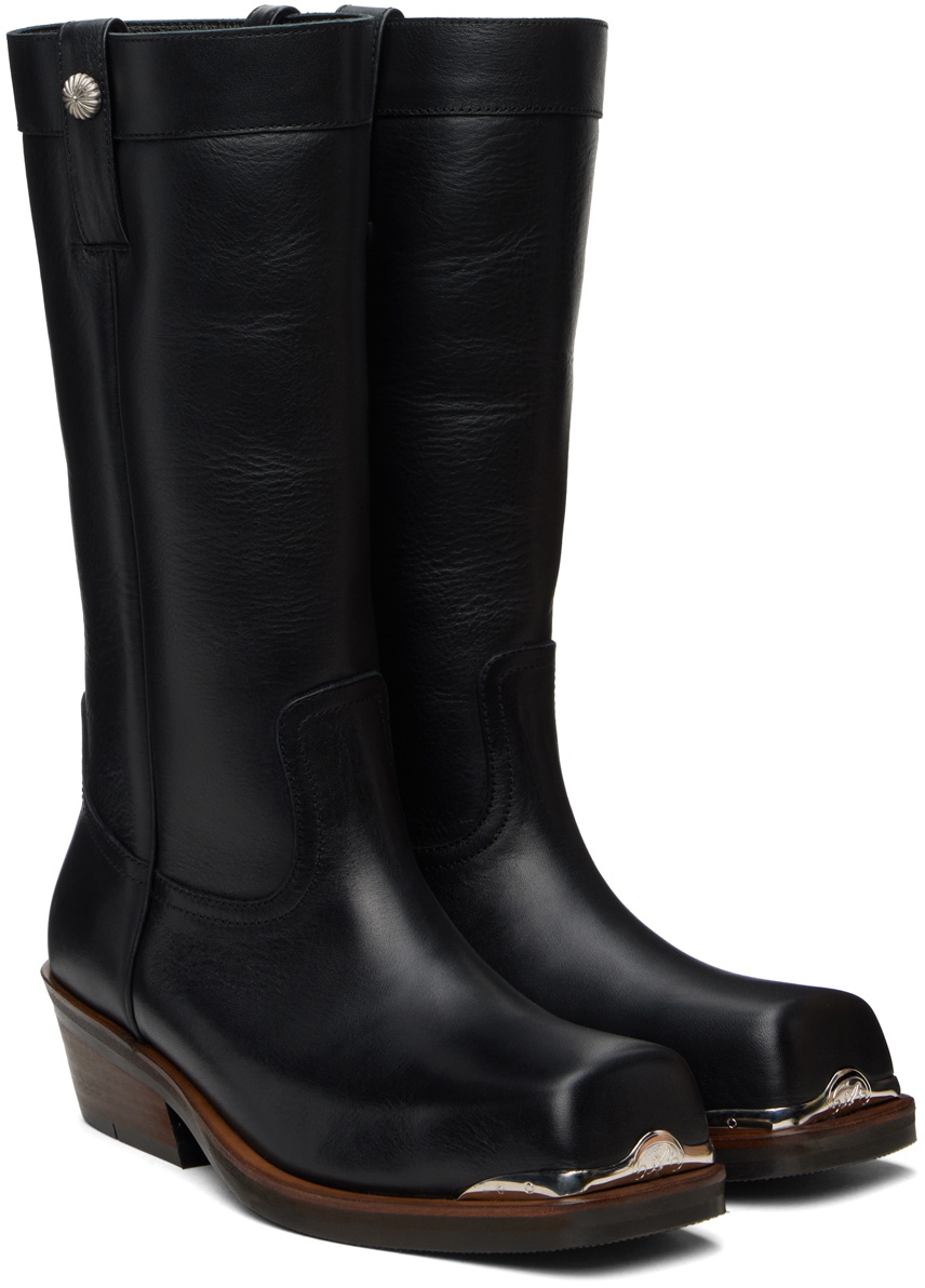 AFTER PRAY Black Steel Western Boots