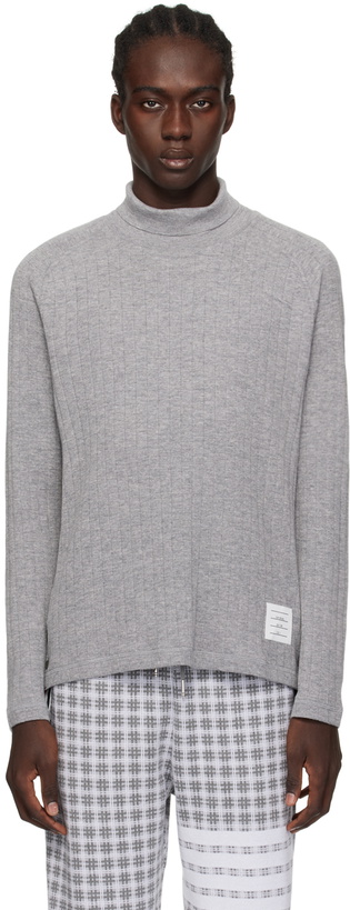 Photo: Thom Browne Gray Raglan Turtleneck