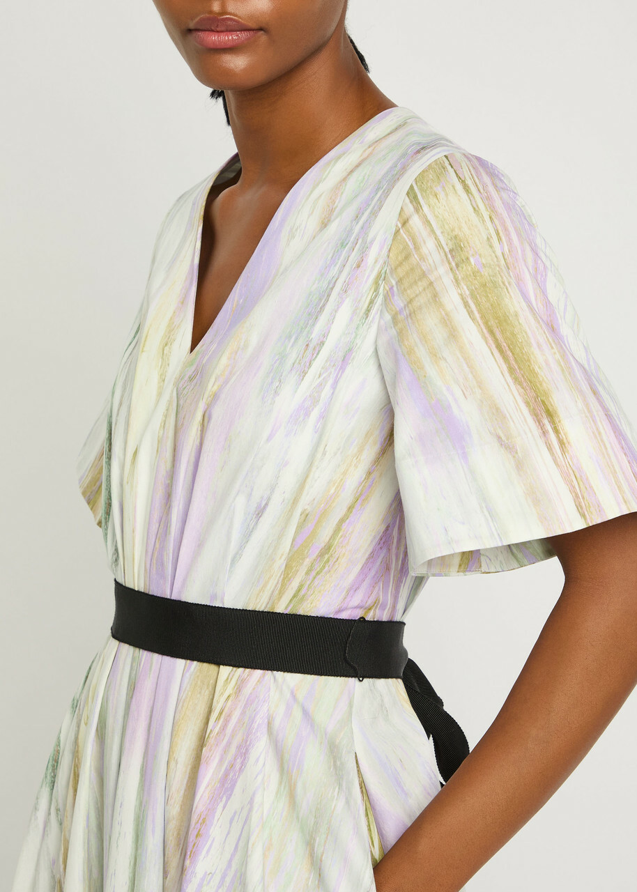 Roksanda Sana Printed Cotton-poplin Midi Dress Multicoloured 1