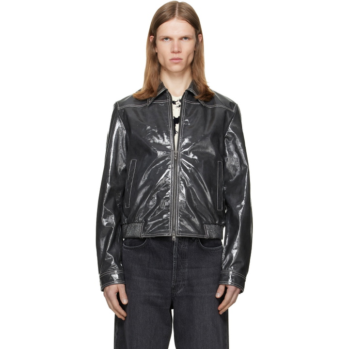 Photo: Diesel Gray Patent-Leather Jacket