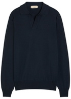 Aurélien Wool Polo Shirt Navy
