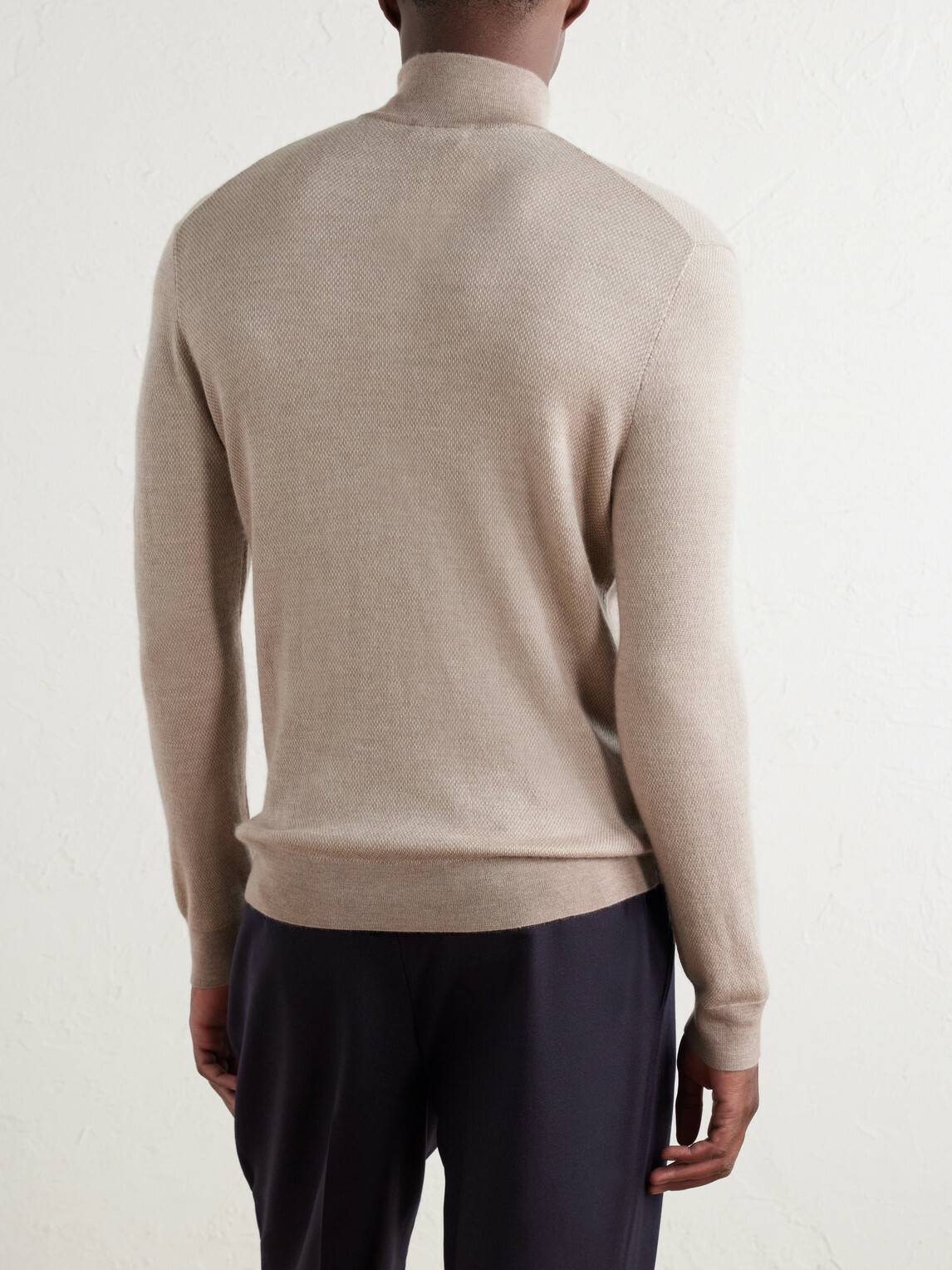 N.PEAL - Regent Cashmere and Silk-Blend Half Zip-Up Sweater - Brown