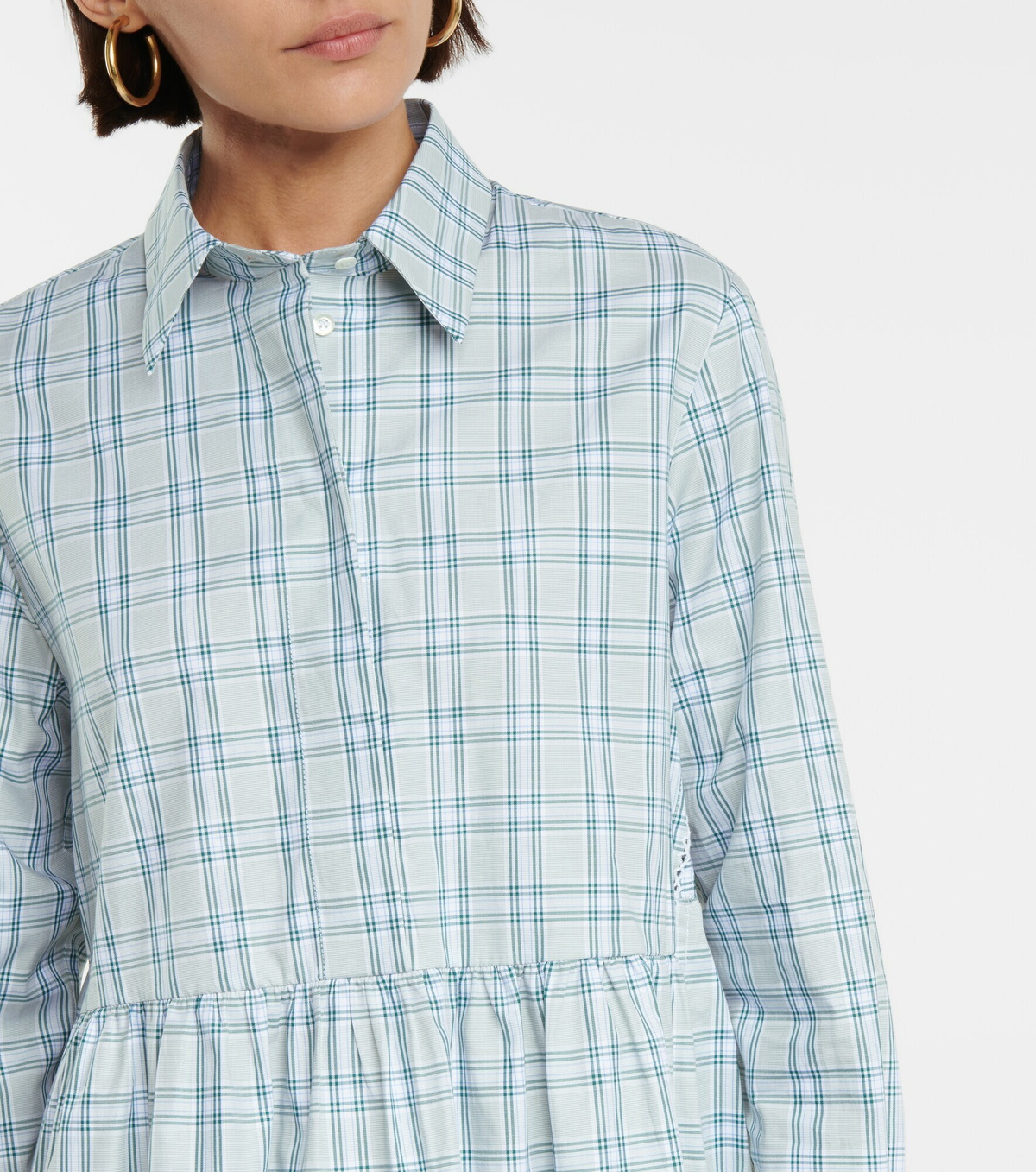 Victoria Victoria Beckham - Checked peplum shirt