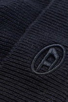 Diesel Ribbed beanie with D embroidery - Knit caps - Unisex - Black