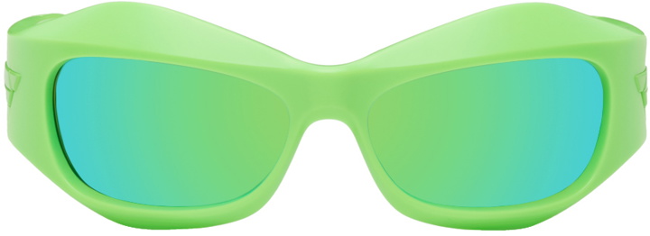 Photo: Bottega Veneta Green Oval Sunglasses