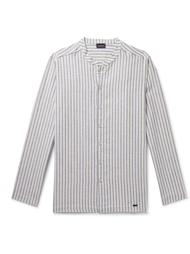 Photo: Hanro - Anteo Striped Linen and Cotton-Blend Pyjama Shirt - Neutrals