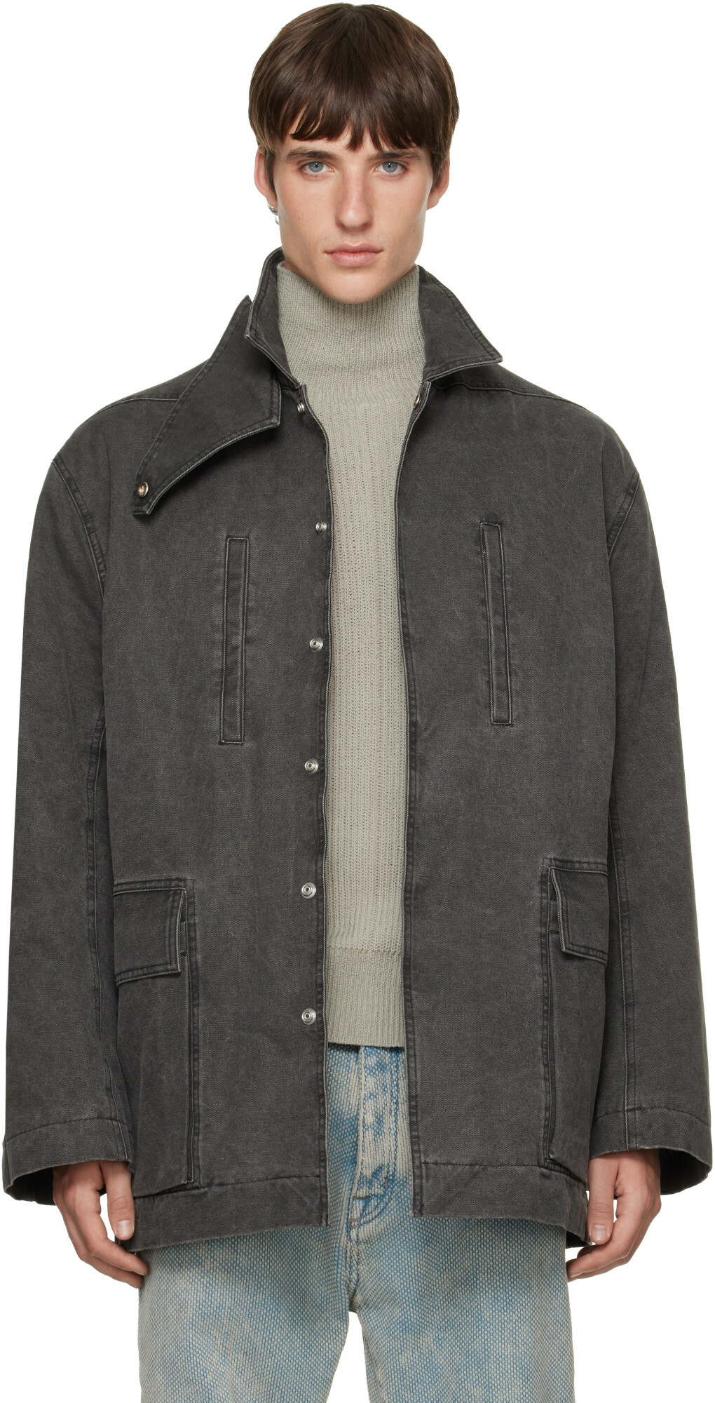 Rick Owens Black Drella Trench Coat Rick Owens