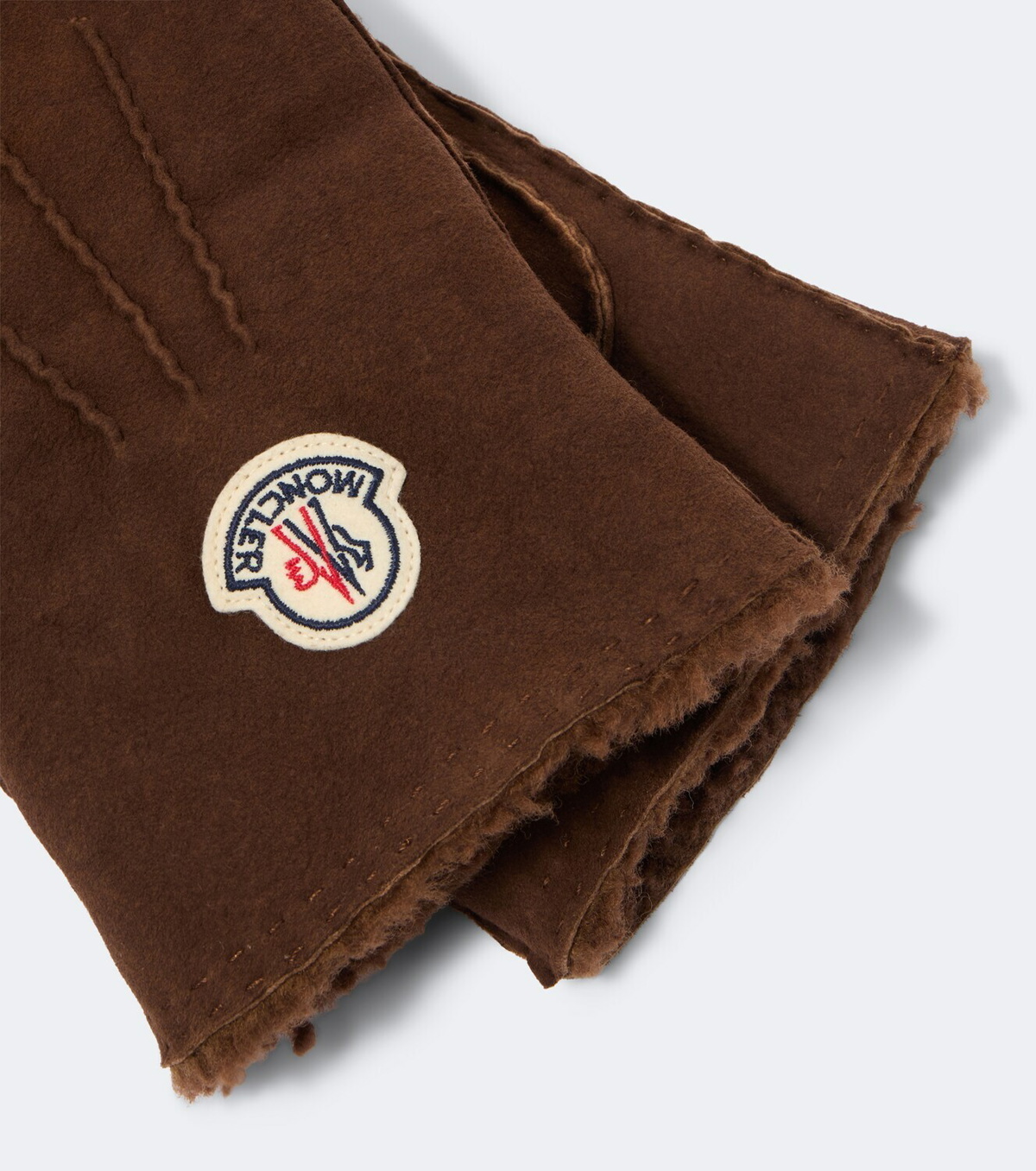 Moncler Shearling-lined suede gloves