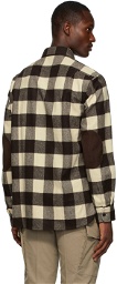 Ralph Lauren Purple Label Brown & Off-White Wool Bradley Buffalo Check Shirt