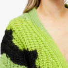 Alexander McQueen Women's Mohair Neon Cardigan in Sage/Lichen/Black