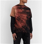 424 - Layered Bleached Cotton-Jersey T-Shirt - Red