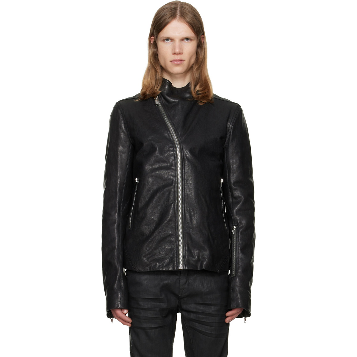 Rick Owens Black Tower Release Leather Jacket