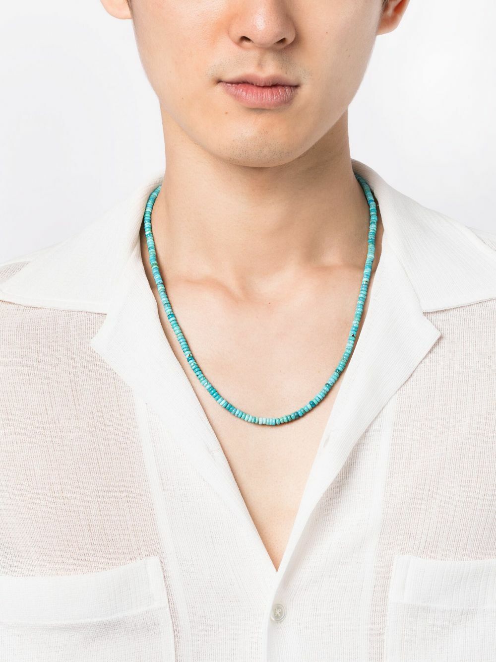 Mateo 14k Yellow Gold Turquoise Bead Necklace