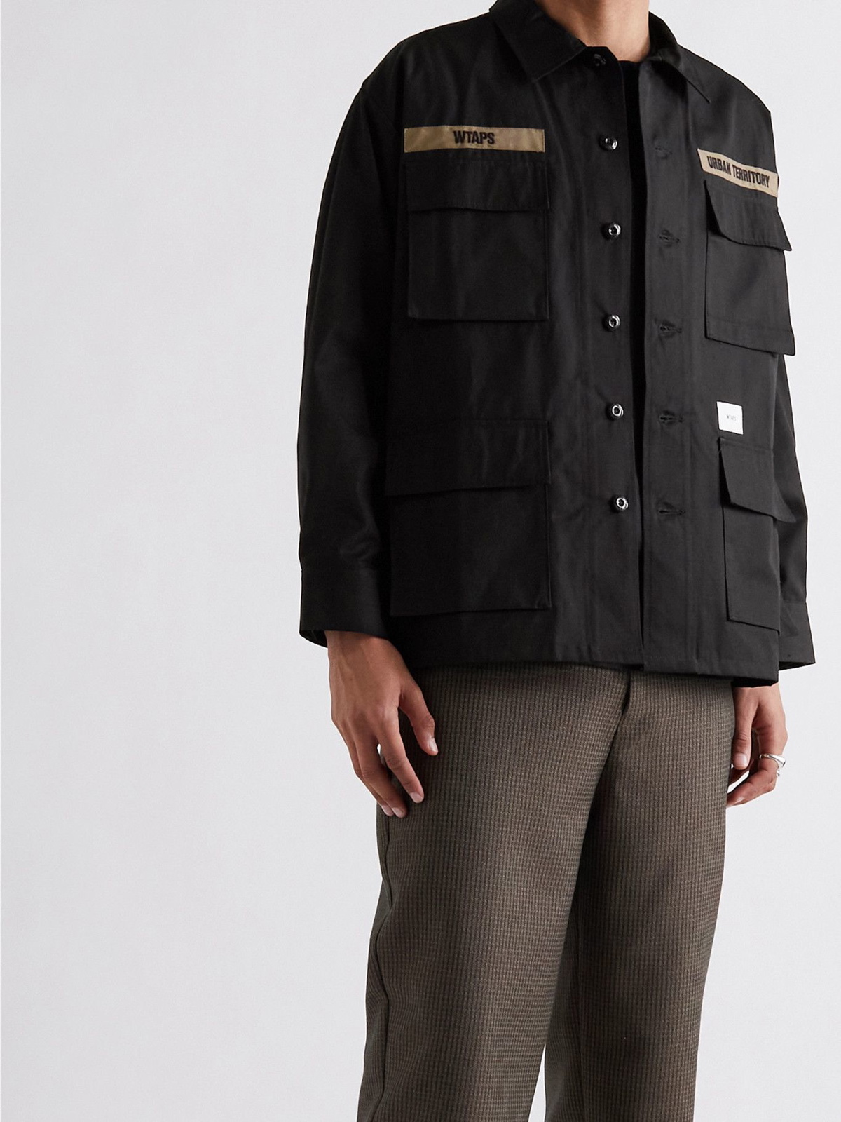 WTAPS - Appliquéd Printed Cotton-Ripstop Field Jacket - Black WTAPS