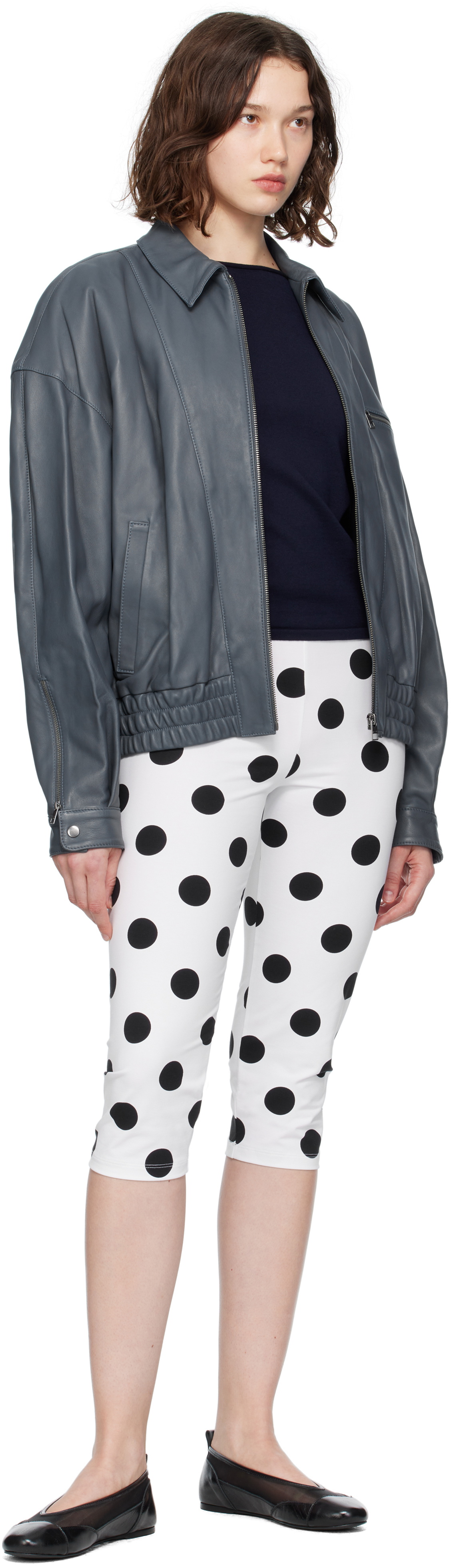 Paloma Wool Blue Lora Leather Jacket