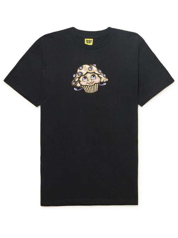 Photo: iggy - Printed Cotton-Jersey T-Shirt - Black