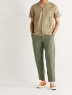 FOLK - Assembly Tapered Pleated Cotton-Canvas Trousers - Green - 2