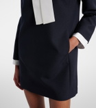 Thom Browne Silk-trimmed virgin wool minidress