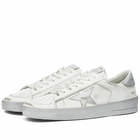 Golden Goose Men's Stardan Leather Sneakers in White/Silver