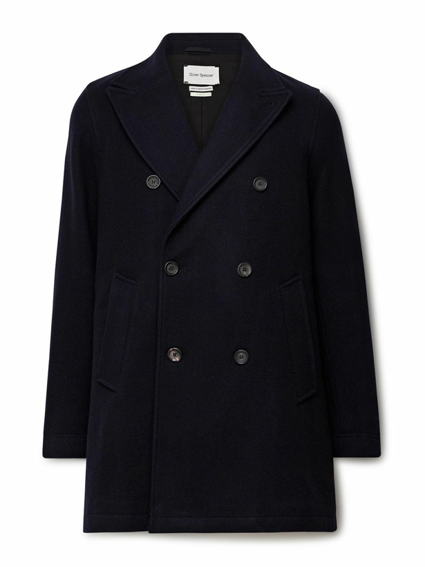 Photo: Oliver Spencer - Albion Double-Breasted Felt Coat - Blue