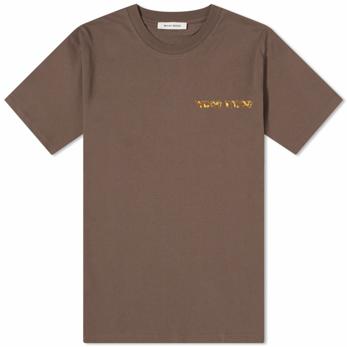Photo: Wood Wood Men's Bobby Logo T-Shirt in Dark Brown