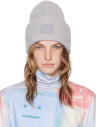 Acne Studios Gray Large Face Logo Beanie