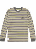 WTAPS - Logo-Embroidered Striped Cotton-Jersey T-Shirt - Green