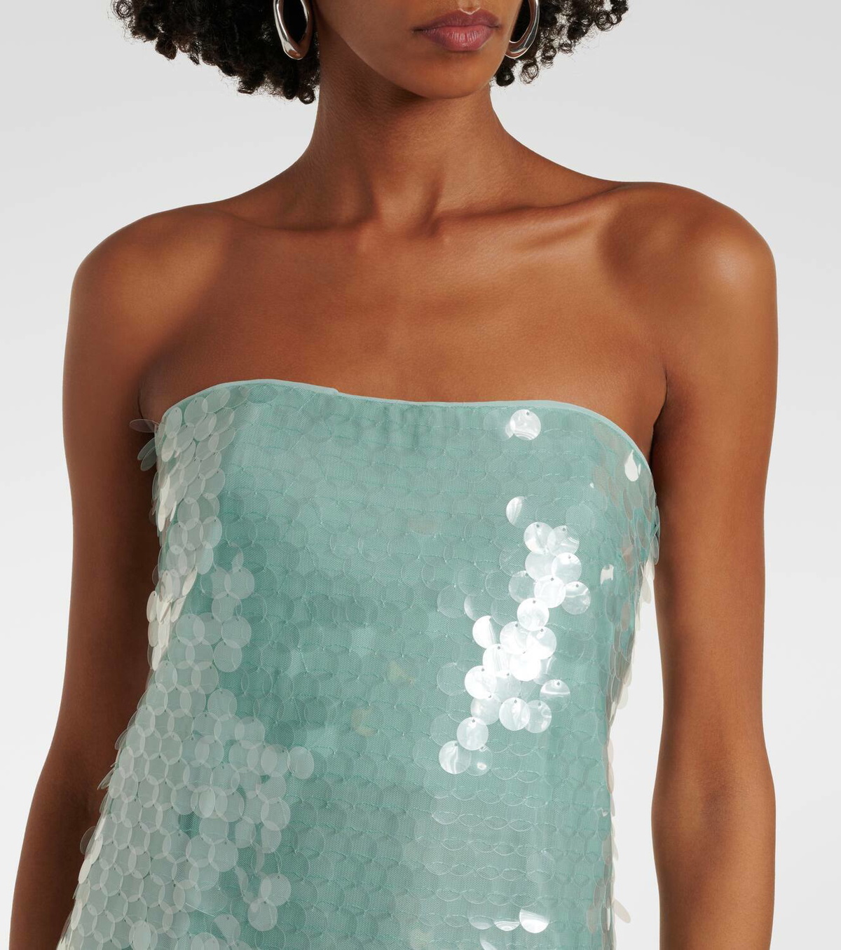 Staud Casey sequined strapless maxi dress Staud
